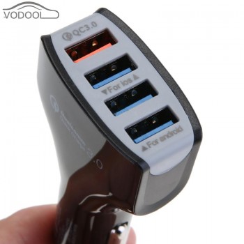 Car-styling 35W QC 3.0 Quick Charging Adapter Portable Automobiles 4 Port Multi Ports Fast Efficient Travel USB Car Charger