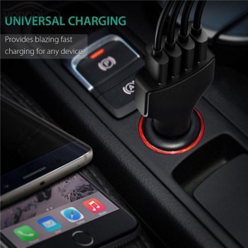 Car-styling 35W QC 3.0 Quick Charging Adapter Portable Automobiles 4 Port Multi Ports Fast Efficient Travel USB Car Charger