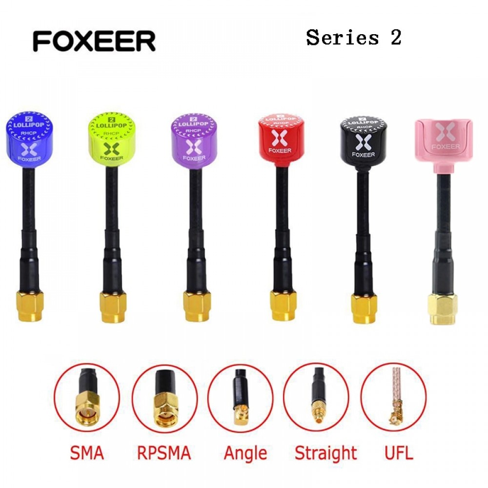 Original Foxeer Lollipop 2 V2 Antenna 5.8G 2.3Dbi TX RX RHCP FPV SMA RPSMA UFL Straight/Angle MMCX 7.2g FPV Antenna For RC Drone