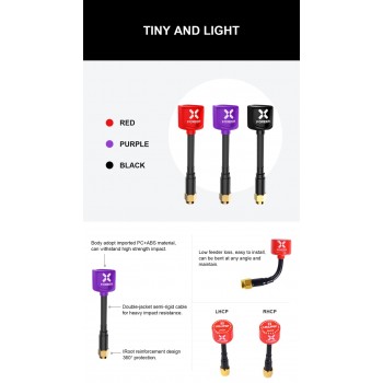 Original Foxeer Lollipop 2 V2 Antenna 5.8G 2.3Dbi TX RX RHCP FPV SMA RPSMA UFL Straight/Angle MMCX 7.2g FPV Antenna For RC Drone