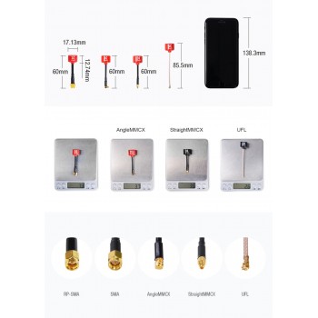 Original Foxeer Lollipop 2 V2 Antenna 5.8G 2.3Dbi TX RX RHCP FPV SMA RPSMA UFL Straight/Angle MMCX 7.2g FPV Antenna For RC Drone