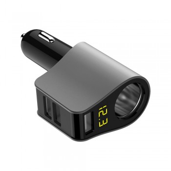 KORSEED Car Cigarette Lighter Socket Splitter Power plug 3 USB Car Fast Charger 12V - 24V for cellphone GPS Ipod Pad etc