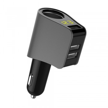 KORSEED Car Cigarette Lighter Socket Splitter Power plug 3 USB Car Fast Charger 12V - 24V for cellphone GPS Ipod Pad etc