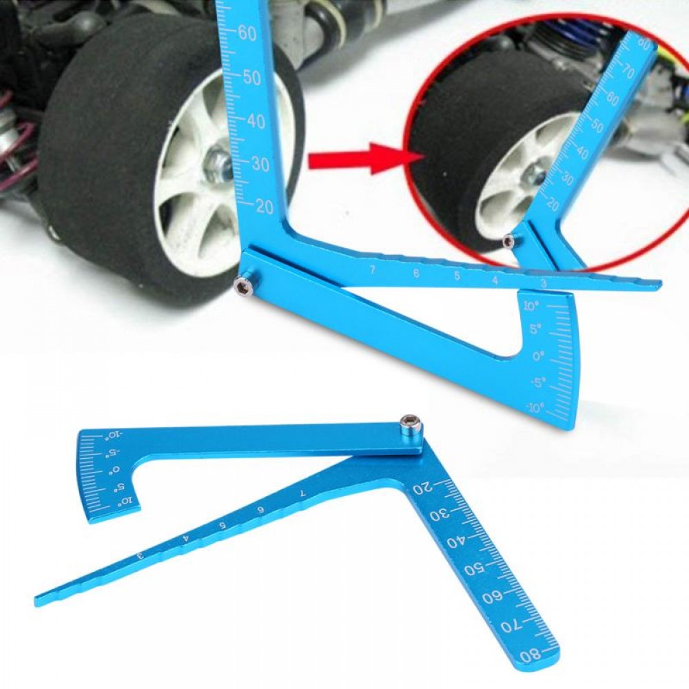 Blue Adjustable Ruler Adjusting Height And Wheel Rim Camber Multi-functional Multi Angle Measuring Template Tool RC Accessory