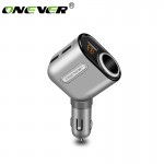 Onever 3 Ports USB Car Charger Car Cigarette Lighter Socket Splitter 5V 3.1A 12V-24V Max 80W Power Adapter with Voltage Display
