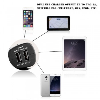 Onever Car Cigarette Lighter Splitter Multi Socket 5V/2.1A 120W Dual USB Power Adapter Charger with Switch Charger for iPhone