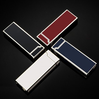 2018 ultra-thin Pulse arc Lighter Metal Novelty USB Lighter Rechargeable windproof Smokeless Electric lighter