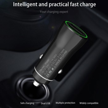 Universal 2018 new 5V 3.1A Dual USB With Blue led light Car Auto usb power adapter Socket for Iphone Xiaomi Huawei Samsung
