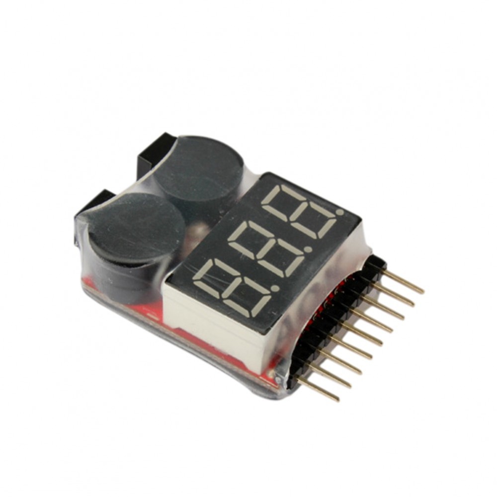 1-8S LED Lipo Voltage Indicator Checker Tester Low Voltage Buzzer Alarm    S7JN