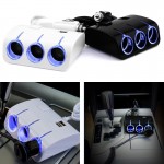 Car Auto Cigarette Lighter Splitter Power Adapter Dual 2 USB Car Charger For iphone samsung  DVR GPS 3 Sockets Way