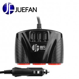 car cigarette lighter with 3 USB+3 port with 3.1A Car Splitter Cigar Lighter Hub Power Adapter DC 12V-24V for  GPS DVR or Ayfon