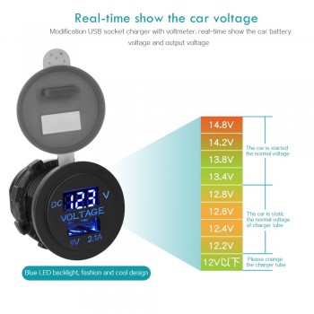 Onever Motorcycle USB Waterproof DC 12V Dual USB Car Charger Adapter Socket Adapter 5v 2.1A 1A for Boat Auto Iphone Huawei