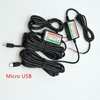2PCS Buck line 12V turn 5V driving recorder power Micro/Mini USB car powered treasure low voltage protection to monitor power