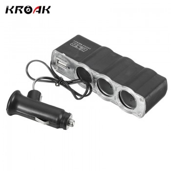Car Cigarette Lighter Plug 3 Way Charger USB Triple Socket Splitter 12/24V Car Socket Adapter Car Styling