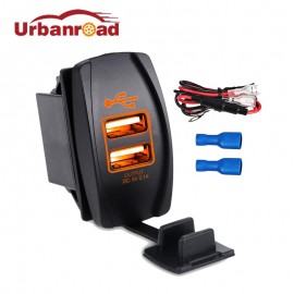 Urbanroad DC 12-24V Dual USB Port Car Charger Cigarette Lighter Socket Power Adapter Splitter 5V 3.1A For IPhone 6 6S 7 Samsung