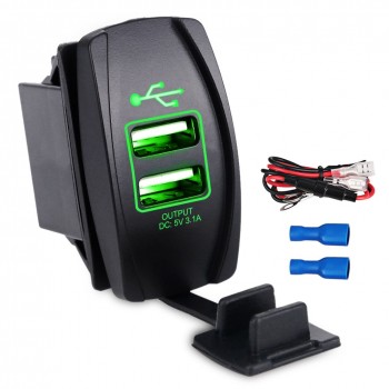 Urbanroad DC 12-24V Dual USB Port Car Charger Cigarette Lighter Socket Power Adapter Splitter 5V 3.1A For IPhone 6 6S 7 Samsung
