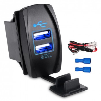 Urbanroad DC 12-24V Dual USB Port Car Charger Cigarette Lighter Socket Power Adapter Splitter 5V 3.1A For IPhone 6 6S 7 Samsung
