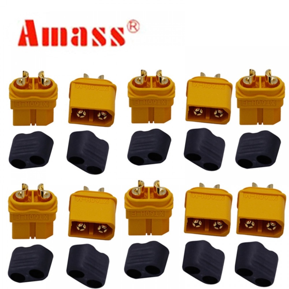 10 x Amass XT60 XT60H Plug Connector With Sheath Housing 5 Male 5 Female (5 Pair )20%off