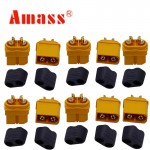 10 x Amass XT60 XT60H Plug Connector With Sheath Housing 5 Male 5 Female (5 Pair )20%off