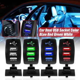 12/24V Dual USB Socket Car Charger Power Adapter 3.1A 5V Output With LED Light For All Phone For Toyota/Skoda/VW/Audi