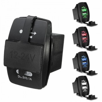 12/24V Dual USB Socket Car Charger Power Adapter 3.1A 5V Output With LED Light For All Phone For Toyota/Skoda/VW/Audi