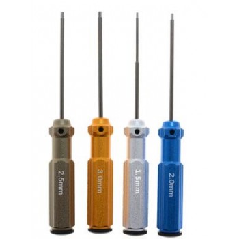RC Tools 4 pcs hex screw driver set titanium plating hardened 1.5 2.0 2.5 3.0mm screwdriver For helicopter toys