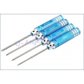 RC Tools 4 pcs hex screw driver set titanium plating hardened 1.5 2.0 2.5 3.0mm screwdriver For helicopter toys