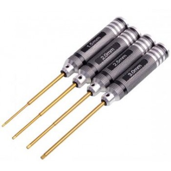 RC Tools 4 pcs hex screw driver set titanium plating hardened 1.5 2.0 2.5 3.0mm screwdriver For helicopter toys