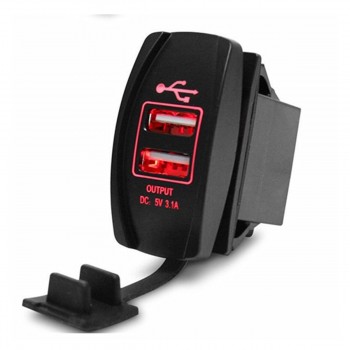 12/24V Dual USB Socket Car Charger Power Adapter 3.1A 5V Output With 4 Color LED Light For All Phone For Toyota/Skoda/VW/Audi