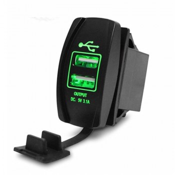 12/24V Dual USB Socket Car Charger Power Adapter 3.1A 5V Output With 4 Color LED Light For All Phone For Toyota/Skoda/VW/Audi