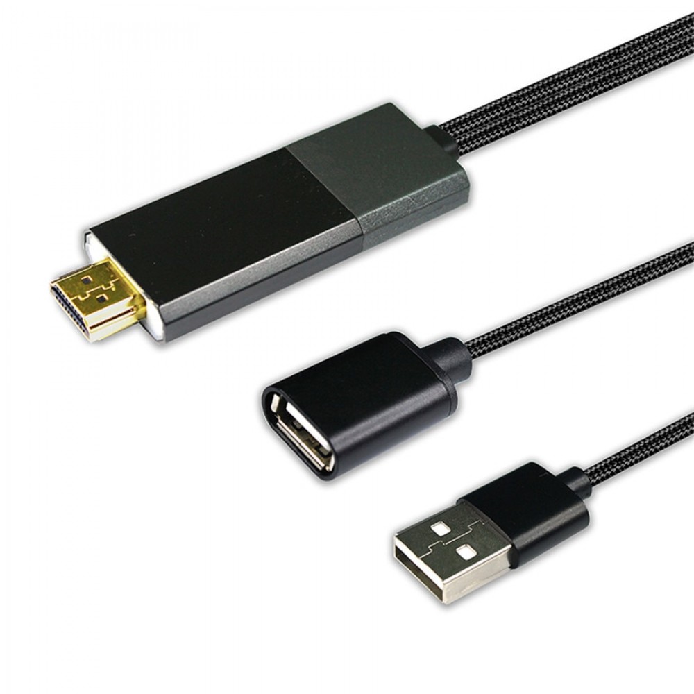 Universal HDMI Cable 1080P Mirror Link Cord Android / iOS / Type-C Phone to HDTV Adapter