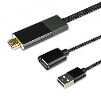 Universal HDMI Cable 1080P Mirror Link Cord Android / iOS / Type-C Phone to HDTV Adapter