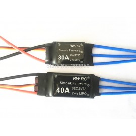 1piece Simonk 30A/40A 2-4S Brushless ESC Speed Control For Multicopter