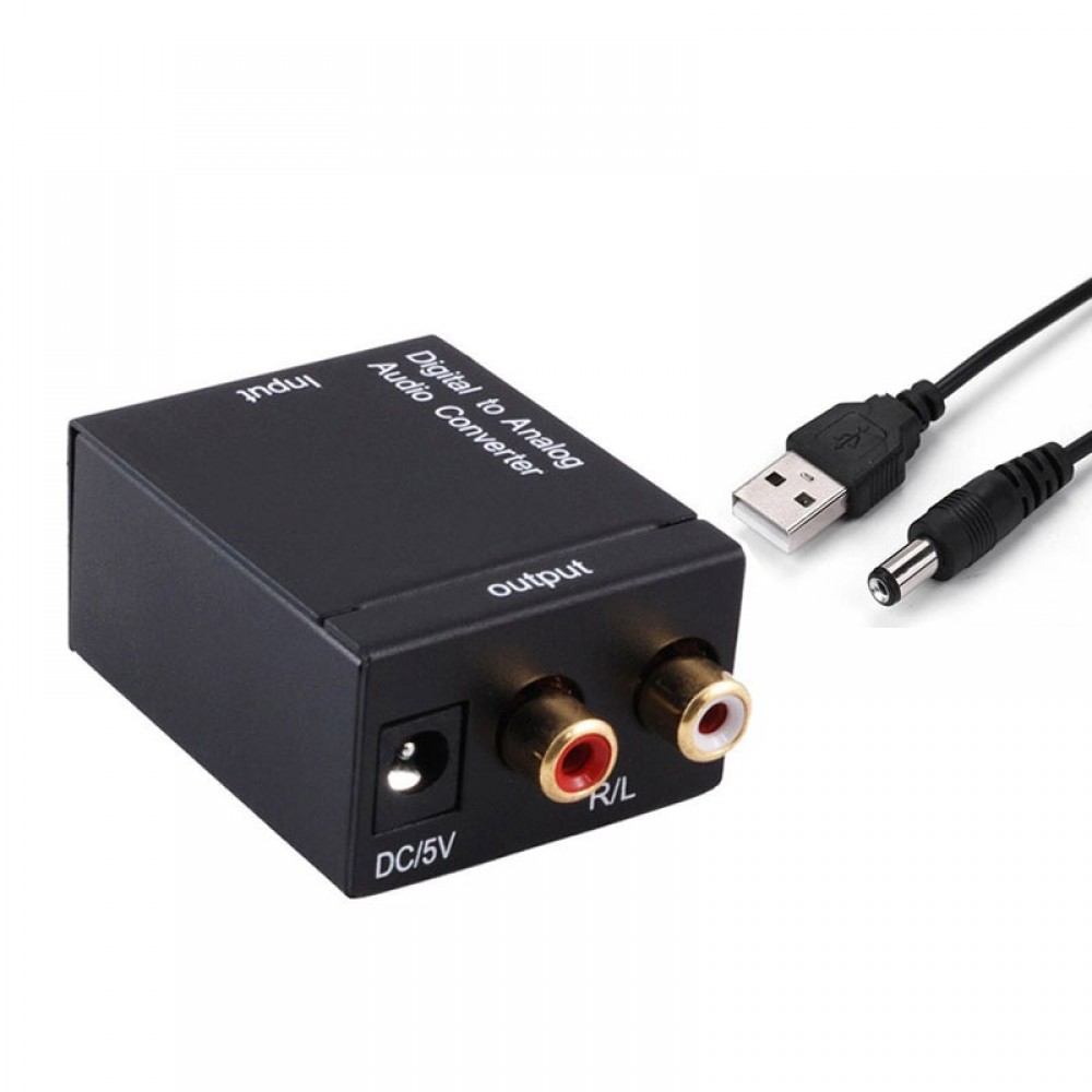 3.5mm Digital Coaxial Toslink Optical to Analog L/R RCA Audio Converter Adapter 3.5 mm  Female to 3.5 mm Male USB Cable