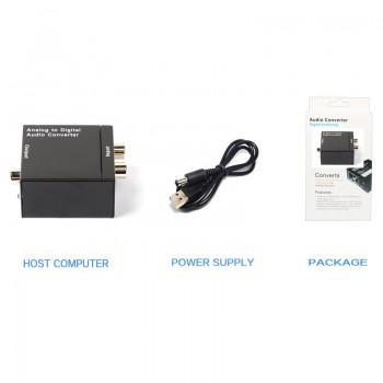 3.5mm Digital Coaxial Toslink Optical to Analog L/R RCA Audio Converter Adapter 3.5 mm  Female to 3.5 mm Male USB Cable