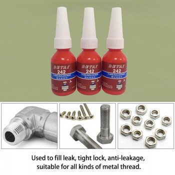 1pc/4pcs 10ml 242 Liquid Glue Blue Anaerobic Adhesive Removable Sealant Thread Super Glue For Metal Surfaces And Screw