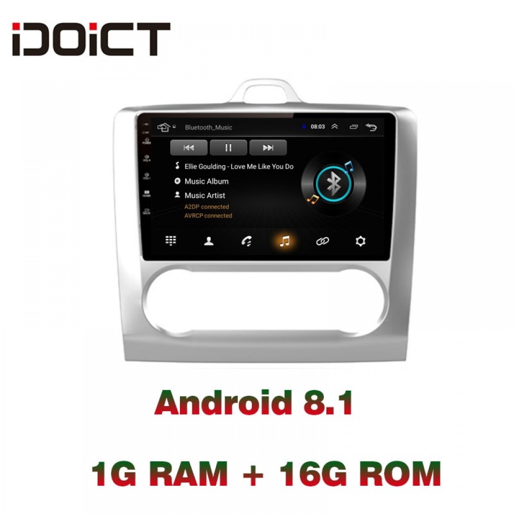 IDOICT  Android 8.1 Car DVD Player GPS Navigation Multimedia For Ford Focus Radio 2005-2011 car stereo bluetooth