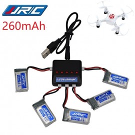 JJRC H8 Mini Original Battery 3.7V 260mAh Lipo Battery and (5in1) Charger for Eachine H8 JJRC H8 RC Quadcopter drone part H8Mini
