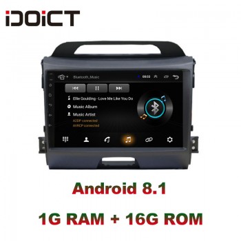 IDOICT  Android 8.1 Car DVD Player GPS Navigation Multimedia For KIA Sportage R radio 2010-2017 car stereo bluetooth