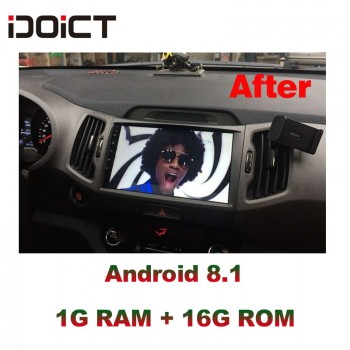 IDOICT  Android 8.1 Car DVD Player GPS Navigation Multimedia For KIA Sportage R radio 2010-2017 car stereo bluetooth
