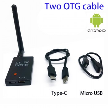 Easy to use 5.8G FPV Receiver UVC Video Downlink OTG VR Android Phone+Video 200/600mw Transmitter TS5823+CMOS 1000TVL Camera