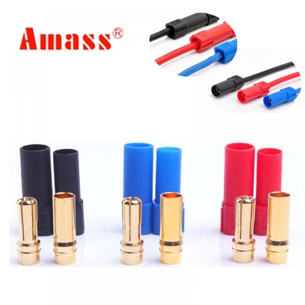 1 pair XT150 AMASS Connector Adapter 6mm Male/Female Plug High Rated Amps For RC LiPo Battery 20%Off