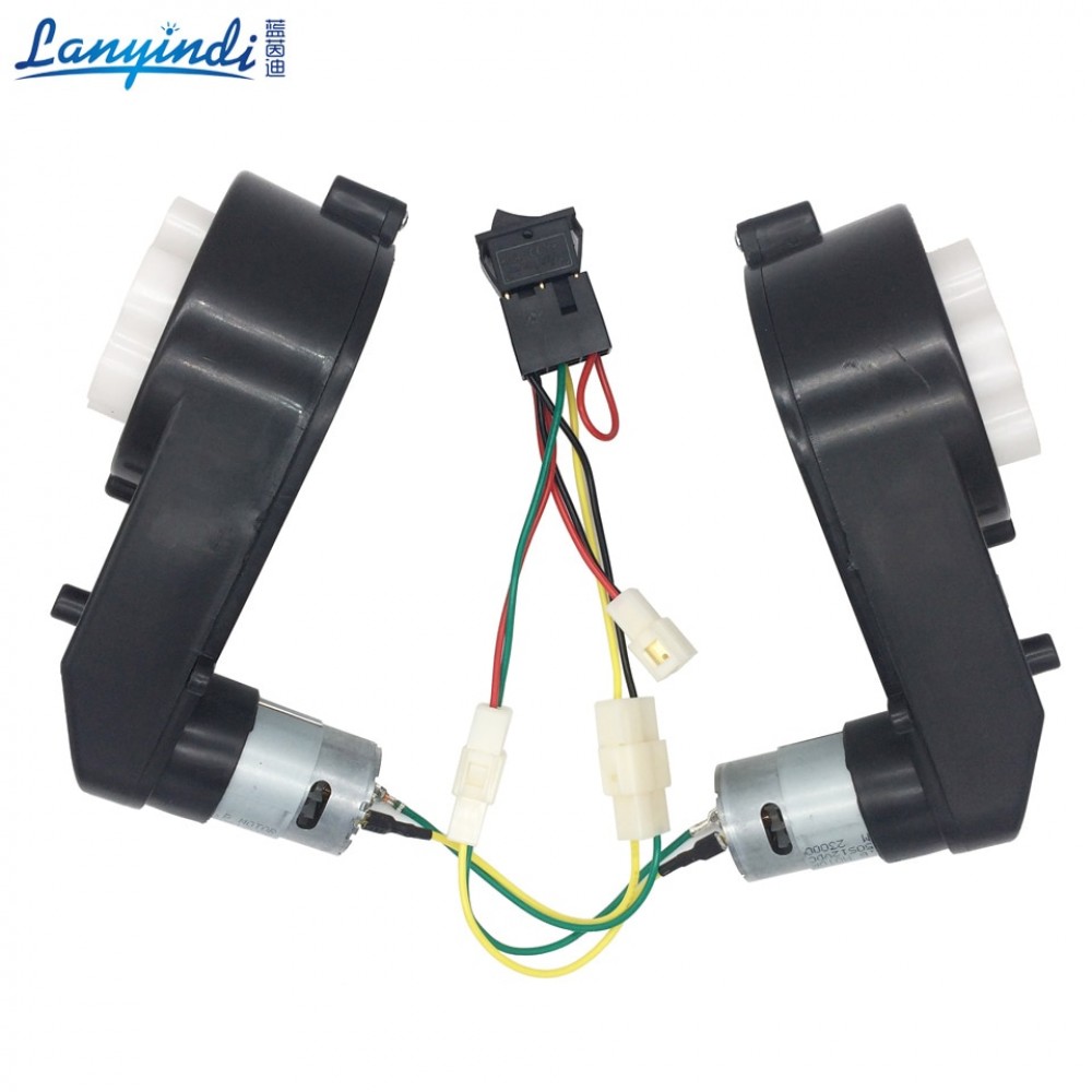 Childrens electric car gearbox with DC motor,kids car gearbox with high and low speed devices,550 and 390 motor for remote car