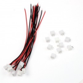 10 Sets Mini Micro 2 Pin JST XH Connector Plug 2.54mm With 24AWG Wires Cables Connector Cable Wire For RC Lipo Battery 150mm