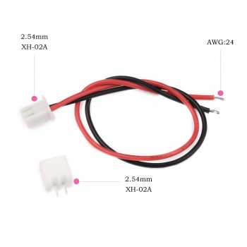 10 Sets Mini Micro 2 Pin JST XH Connector Plug 2.54mm With 24AWG Wires Cables Connector Cable Wire For RC Lipo Battery 150mm
