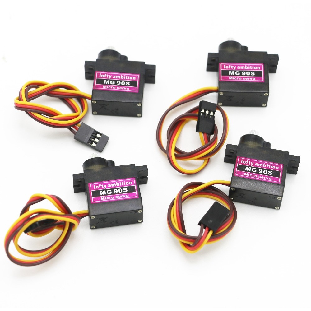 4pcs/lot lofty ambition MG90S 9g Metal Gear Upgraded SG90 Digital Micro Servos for Smart Vehicle Helicopter Boart Car