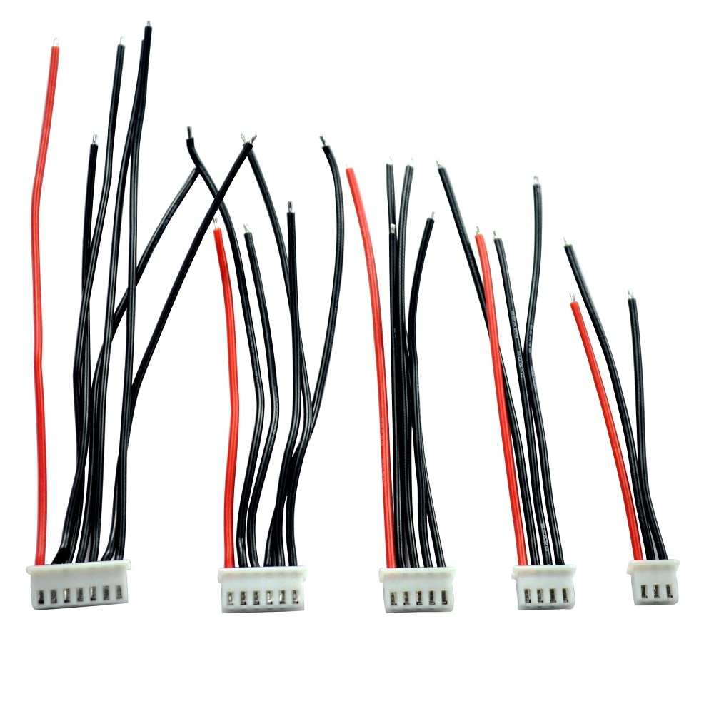 5pcs/lot 2S 3S 4S 5S 6S Balancing Changer Wire Charger Silicon Cable JST-XH JST XH Connector Adapter Plug 22AWG 100mm for Lipo