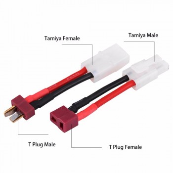 Hot Sale RC Parts Plug Cable 2Pcs/Set 5cm T Plug Female / Male to Tamiya Male / Female Adapter Cable 14 AWG Wire RC Accessories