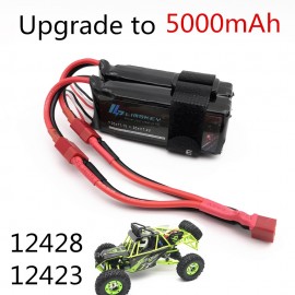 Limskey Power Upgrade to 7.4V 5000MAH (2pcs*2500mah 7.4V ) 40C 2S lipo battery T plug for Wltoys 12428 12423 RC Car Parts