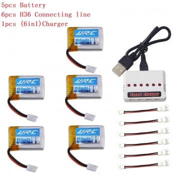 JJRC H36 (6 in 1) Charger sets 3.7V 150mAh 30c For Eachine E010 E011 E012 E013 F36 H36 RC Quadcopter Parts 3.7v H36 Lipo Battery